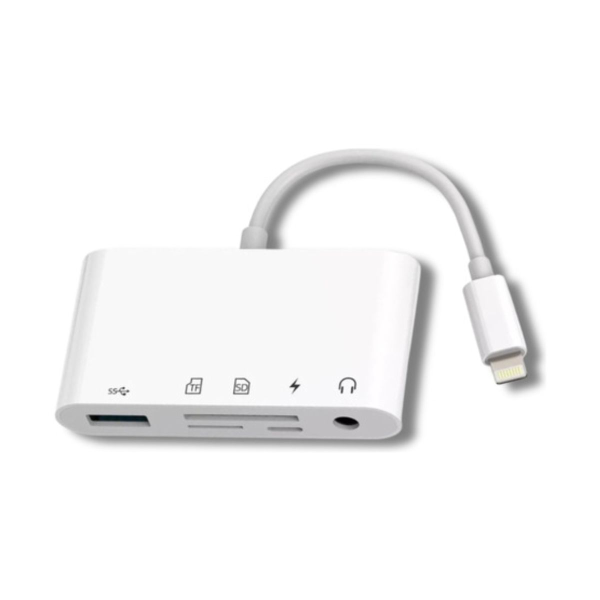 GENERICO - Adaptador Lightning Iphone 4 En 1 : Sd-Tf-Usb-Carga C Ipad