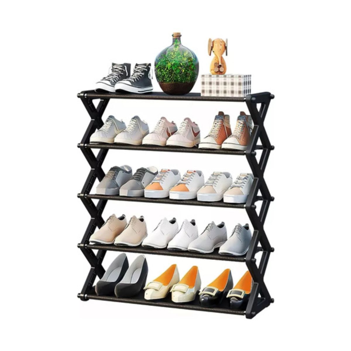 GENERICO - Zapatero De 5 Niveles Organizador De Zapatos En Forma De X