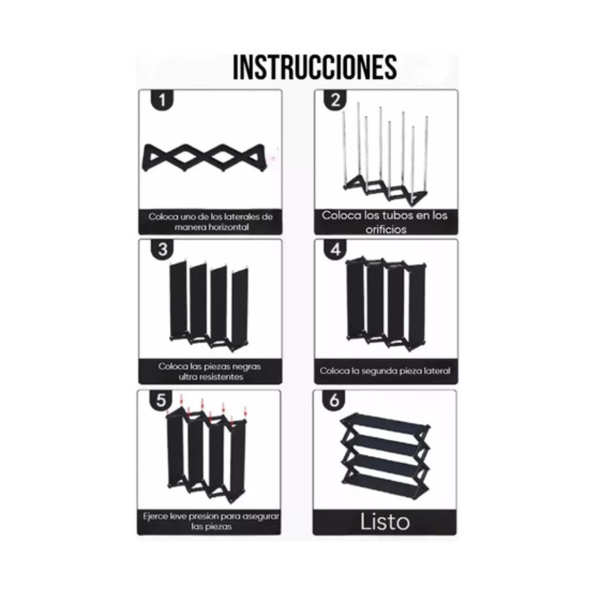 GENERICO - Zapatero De 5 Niveles Organizador De Zapatos En Forma De X