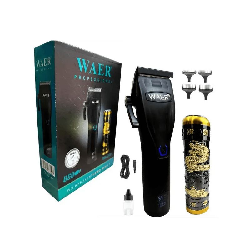 WAER - Combo Profesional WAER WA-2051 Patillera + Afeitadora Inalámbrica