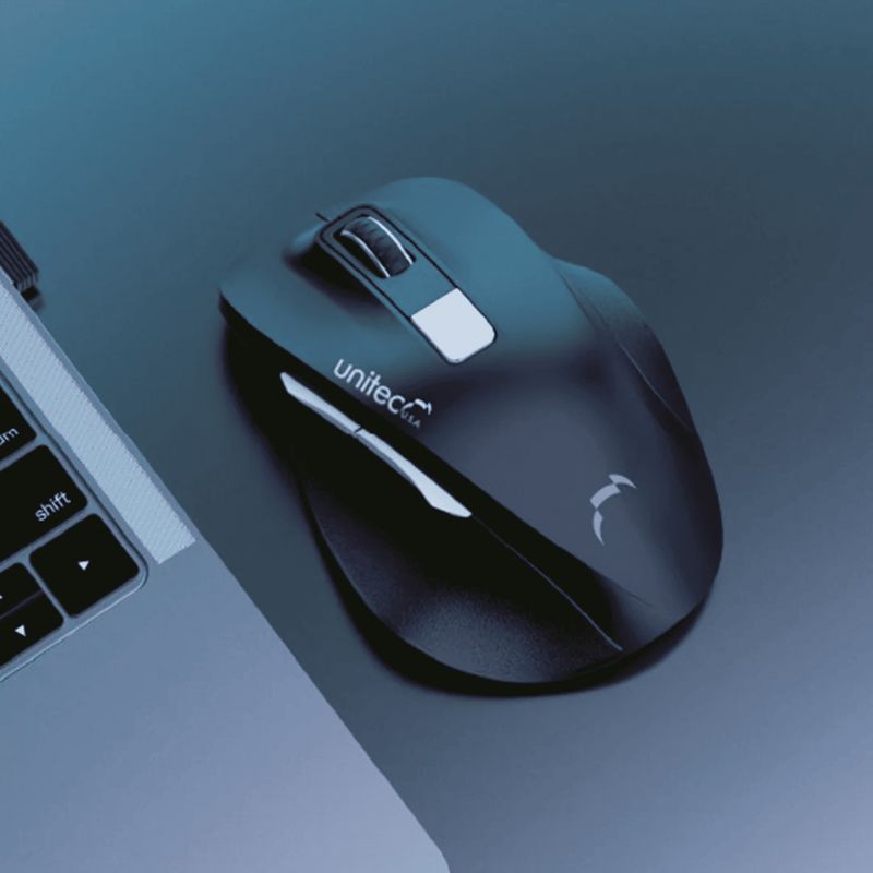 UNITEC - Mouse Inalambrico Ergonomico W102 1600 Dpi Ajustable Unitec