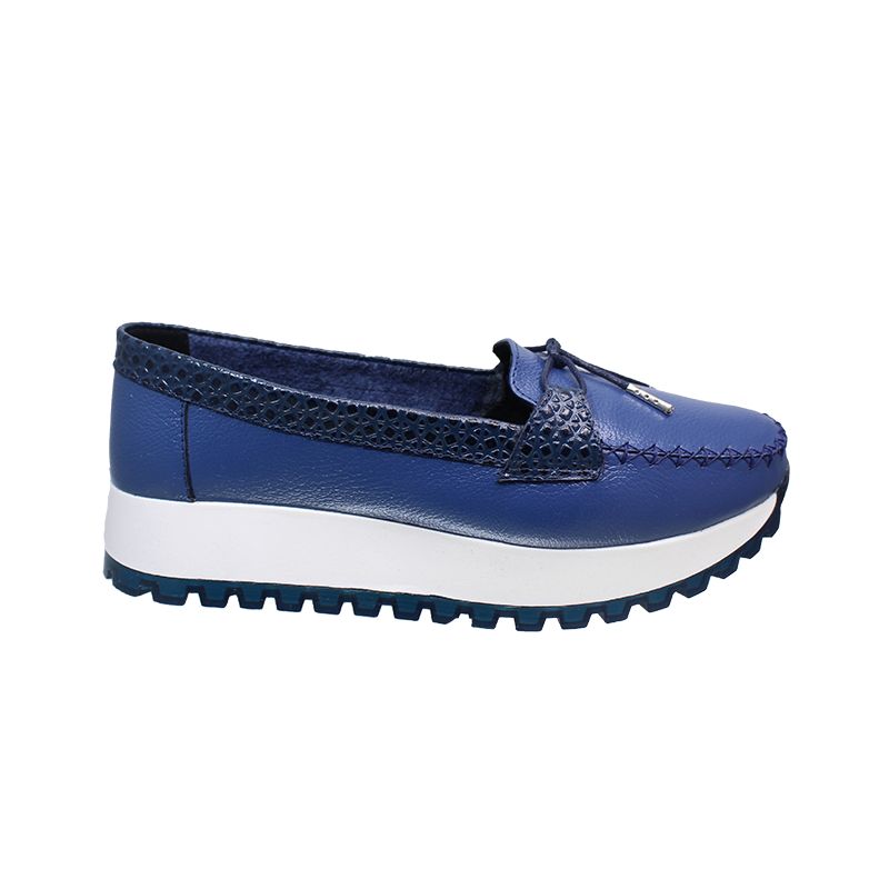 GENERICO - Zapato Mocasín Cuero Tacón Corrido Alto