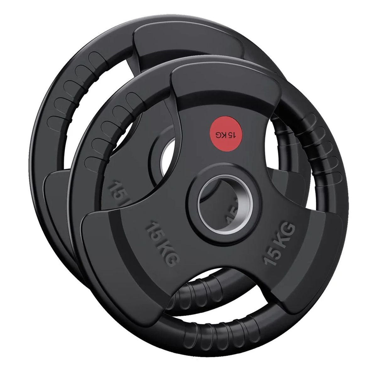 GENERICO - Discos olimpicos 2" encauchetado Par de 15 kg (total 30kg)