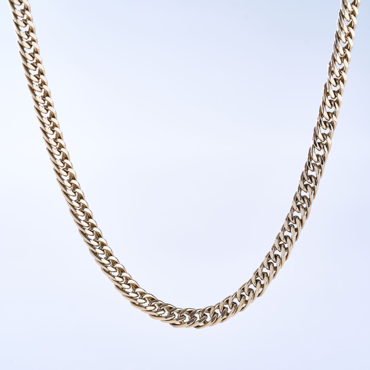 GENERICO - Cadena Oro Laminado 18K Tejido Barbado 4MM 65CM Unisex