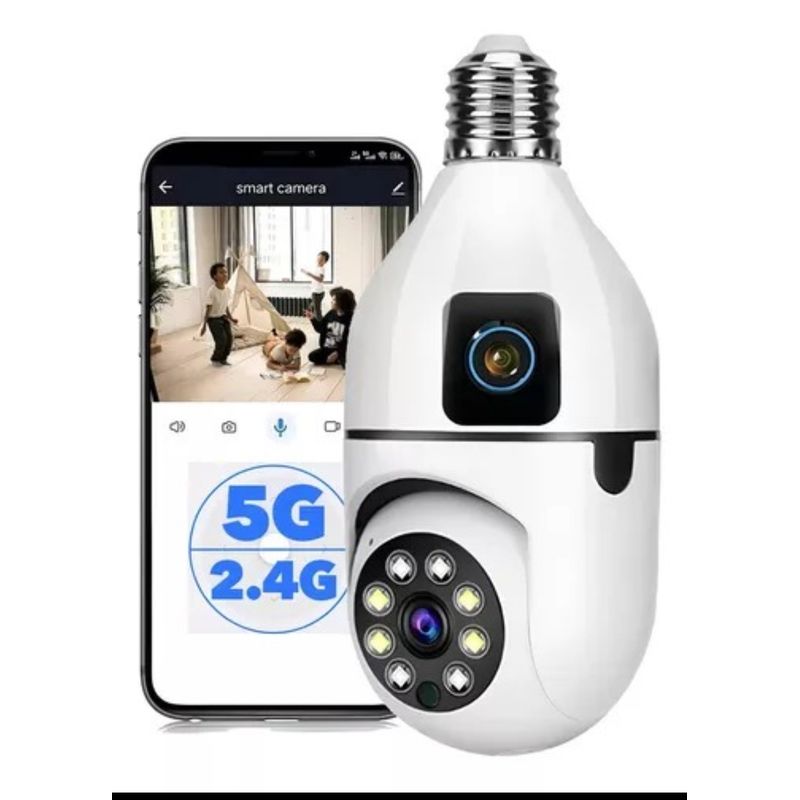 GENERICO - Cámara de seguridad Bombillo Robot Doble Cámara Wifi
