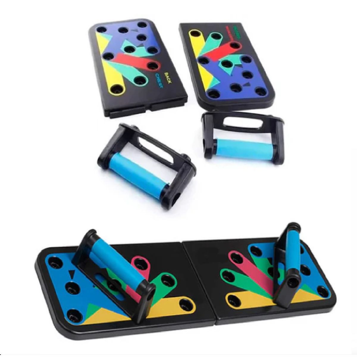 GENERICO - Tabla Push Up Flexiones Pecho Hombro Espalda Codigo De Color