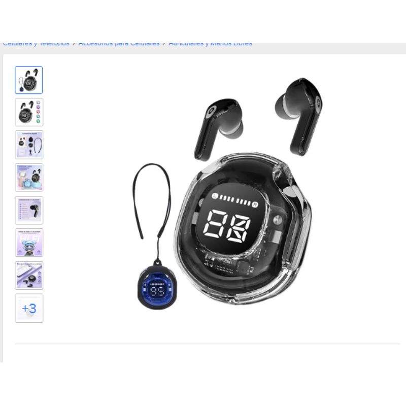 GENERICO - Audifonos bluetooth inalambricos Transparente