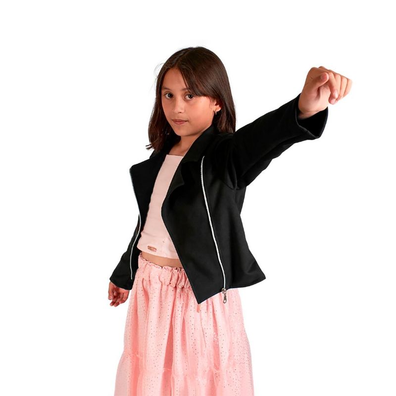 BIGBOYS - Chaqueta Biker Negra Bebe Niña 24 Meses