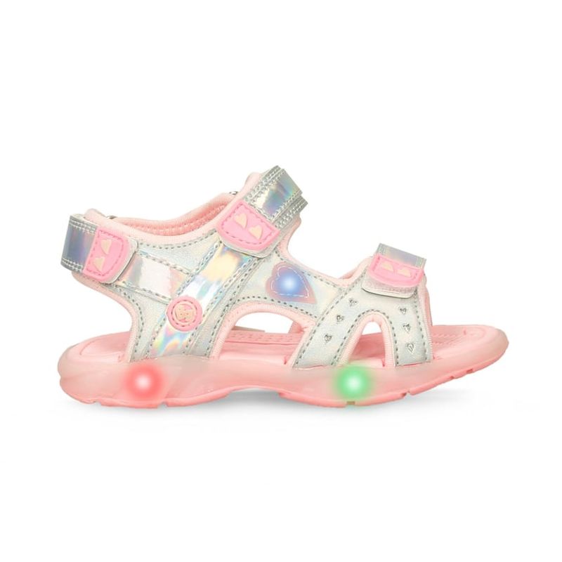 BUBBLE GUMMERS - Sandalias Infantil Con Luces Para Niña Bubblegummers Rosado-Plateado Raine