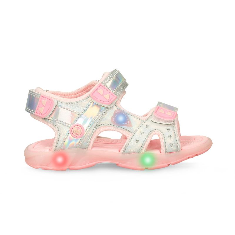 BUBBLE GUMMERS - Sandalias Infantil Con Luces Para Niña Bubblegummers Rosado-Plateado Raine
