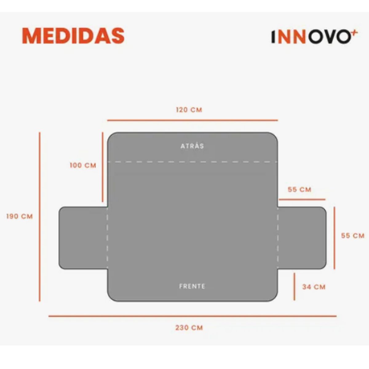 INNOVA - Protector De Sofá 2 Puestos Doble Faz Semi Impermeable