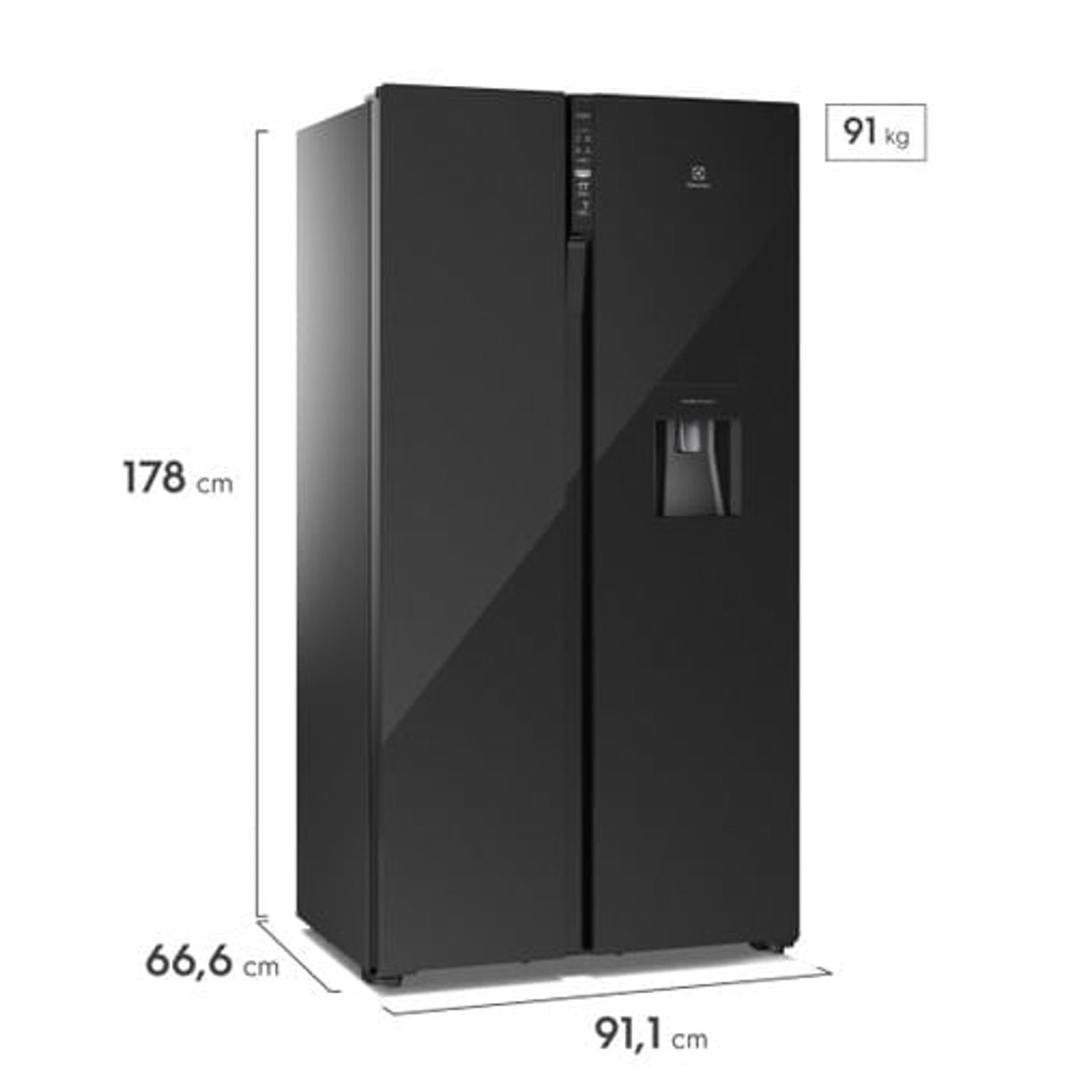 ELECTROLUX - Nevecón Electrolux no frost side by side 522L Inverter negro ERSB54N3WXB