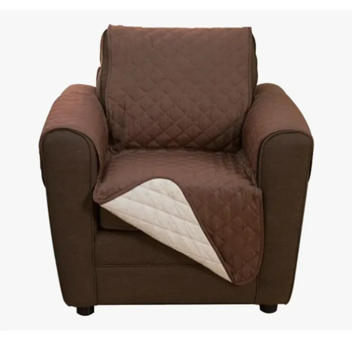 INNOVA - Protector Sofa 1 Puesto Cafe Con Beige Semi Impermeable