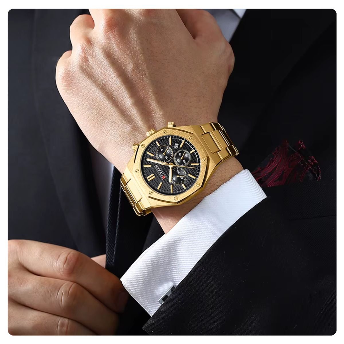 Curren - Reloj Curren 8440 Elegante Para Caballero Dorado