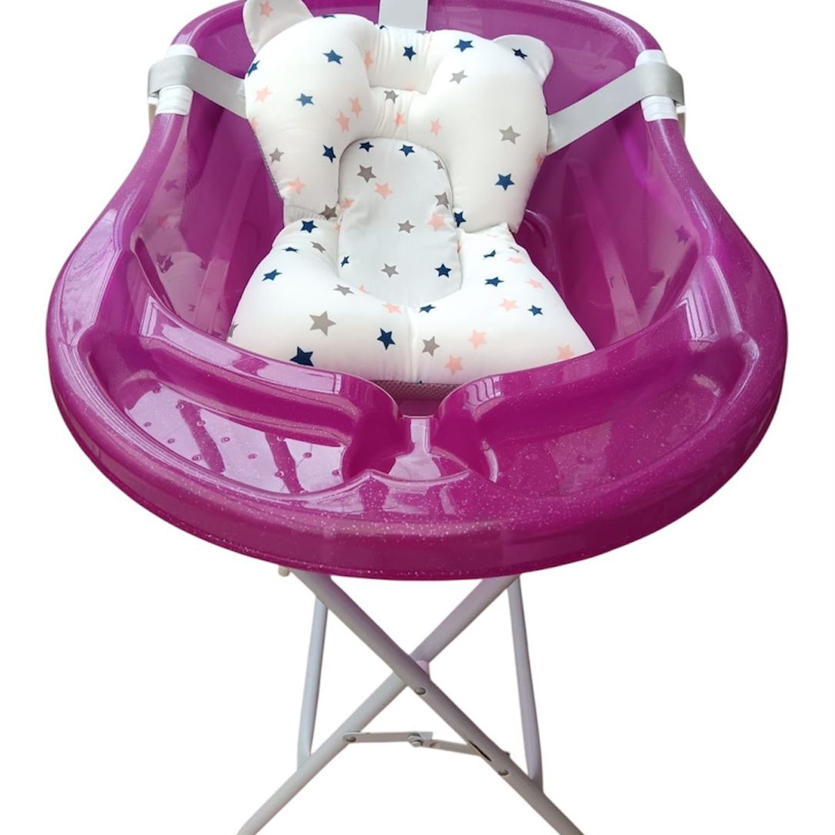 PRODEHOGAR - Bañera o Tina Para Bebe Con Soporte Plastico y Base Metalica