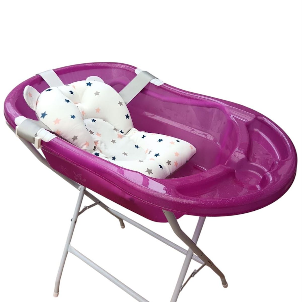 PRODEHOGAR - Bañera o Tina Para Bebe Con Soporte Plastico y Base Metalica