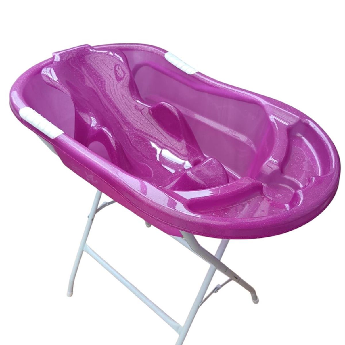 PRODEHOGAR - Bañera o Tina Para Bebe Con Soporte Plastico y Base Metalica