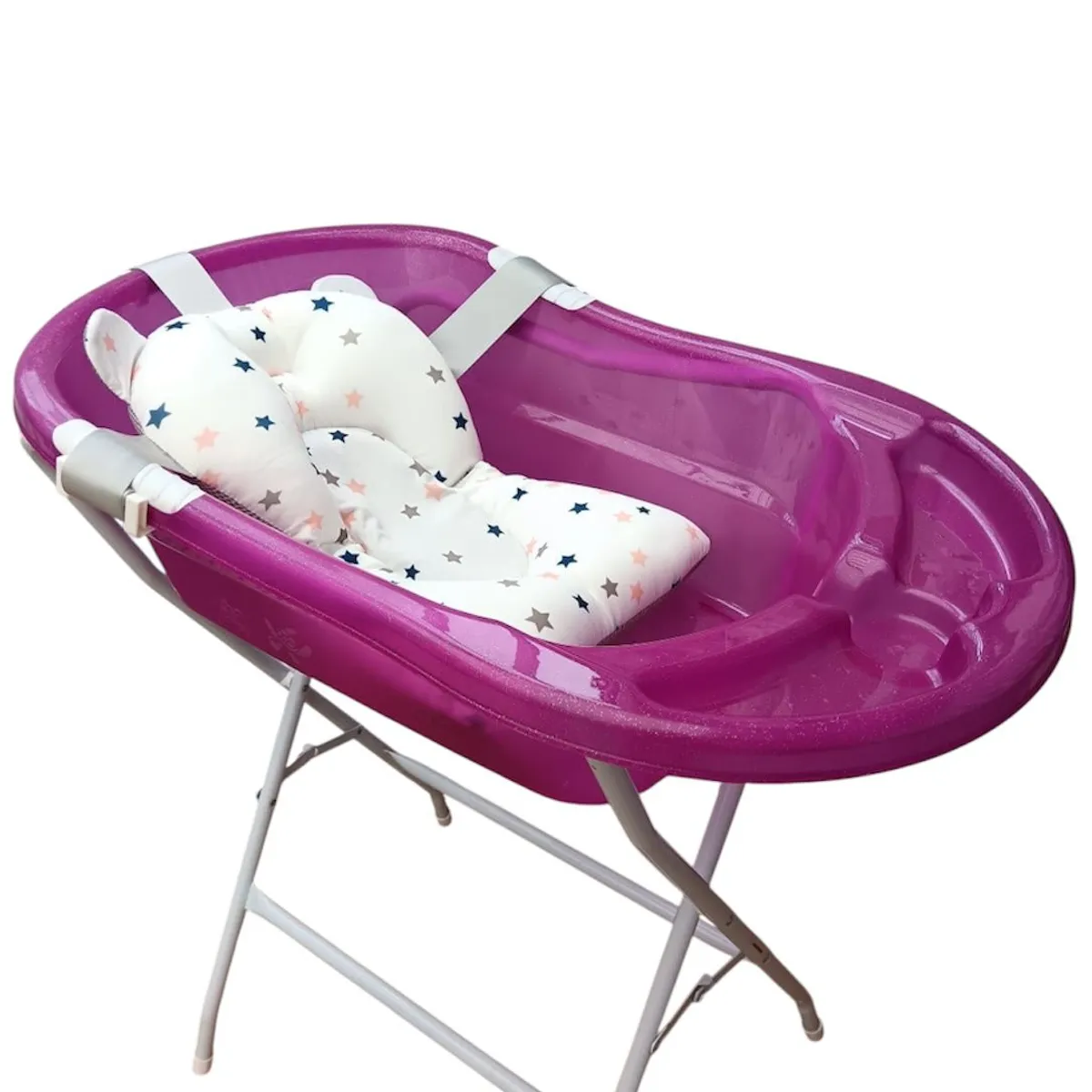 PRODEHOGAR - Bañera o tina para bebe con cojin o malla y base metálica