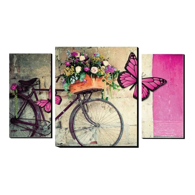 GENERICO - Cuadro Decorativo Bicicleta Y Mariposa Vintage