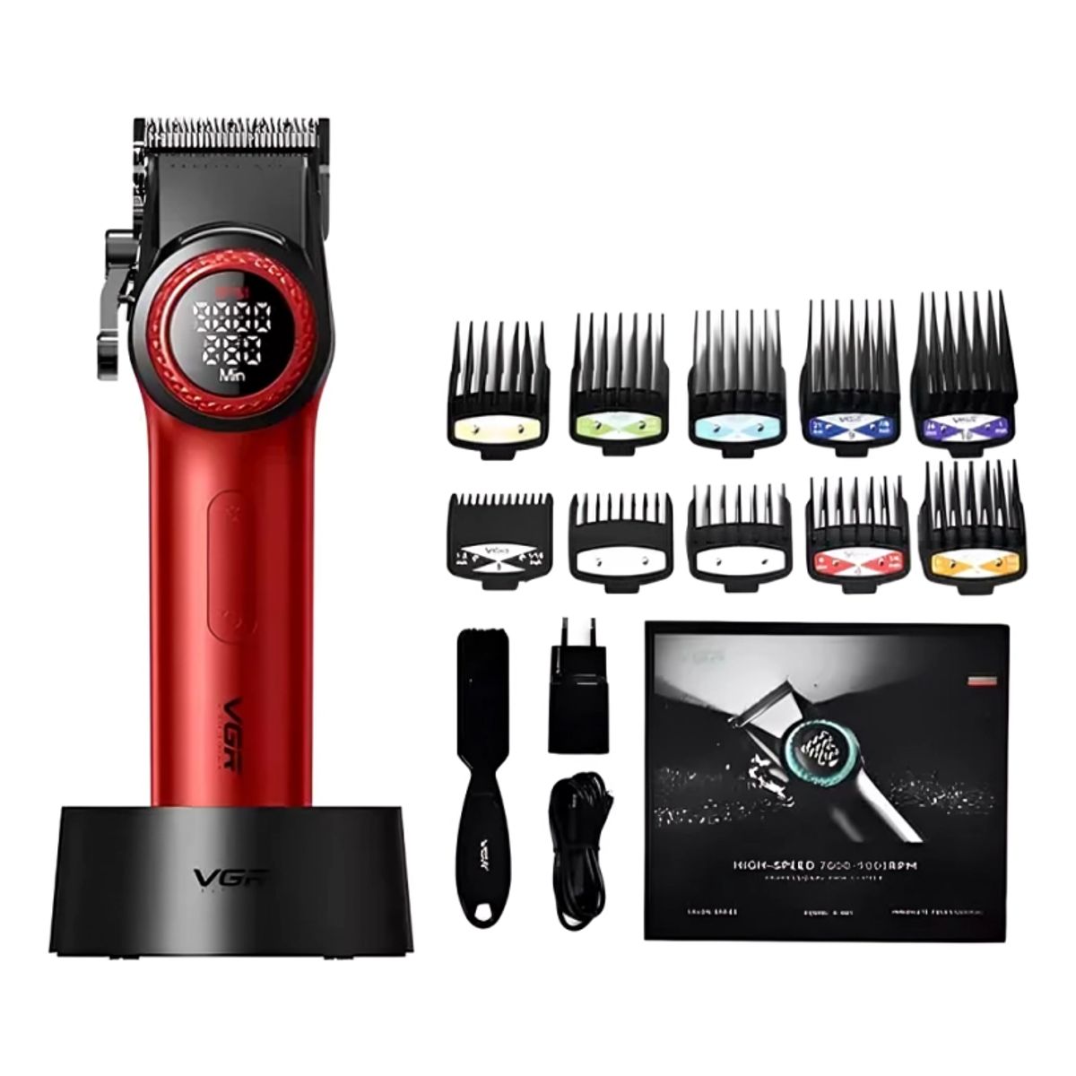 VGR - VGR 001 Máquina Para Cabello Color Negro 9000RPM