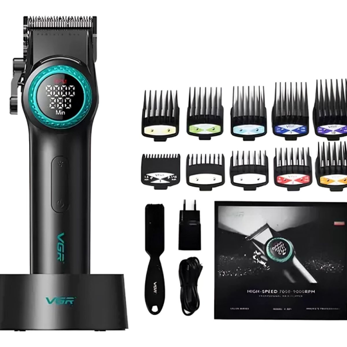 VGR - VGR 001 Máquina Para Cabello Color Negro 9000RPM