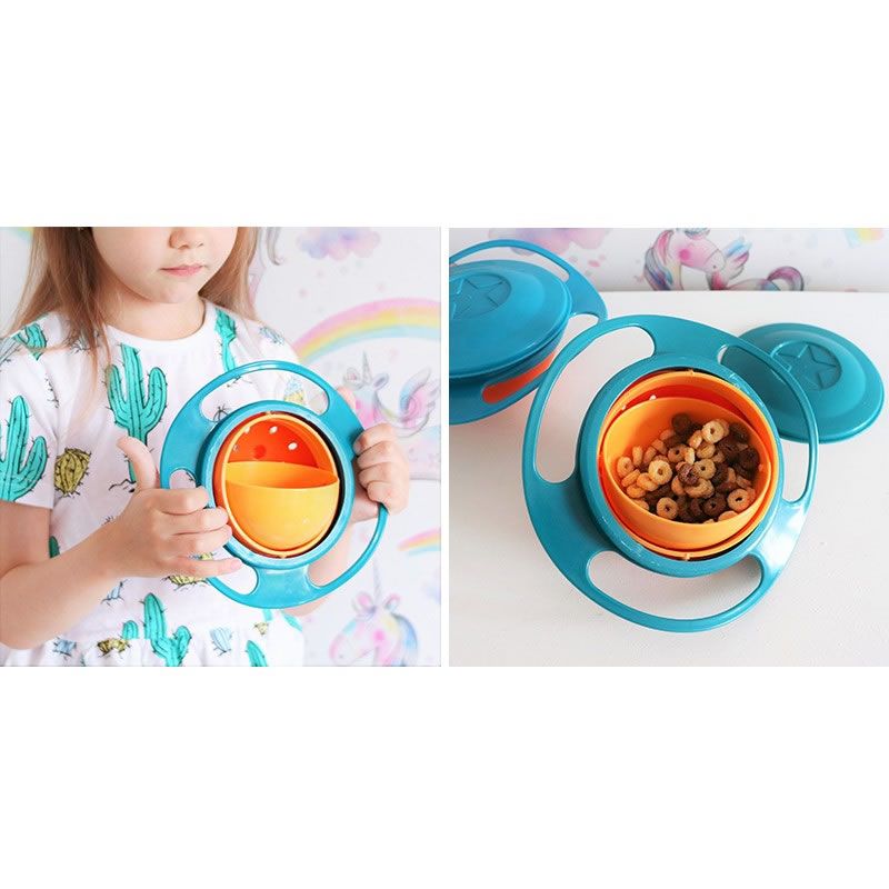 GENERICO - Plato Gyro Bowl Antiderrame 360 Niños Bebe Taza Giratoria