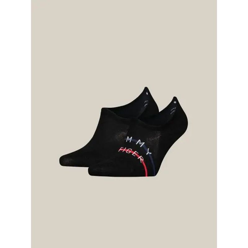 TOMMY HILFIGER - Pack negro de 2 medias invisibles con logo Tommy Hilfiger