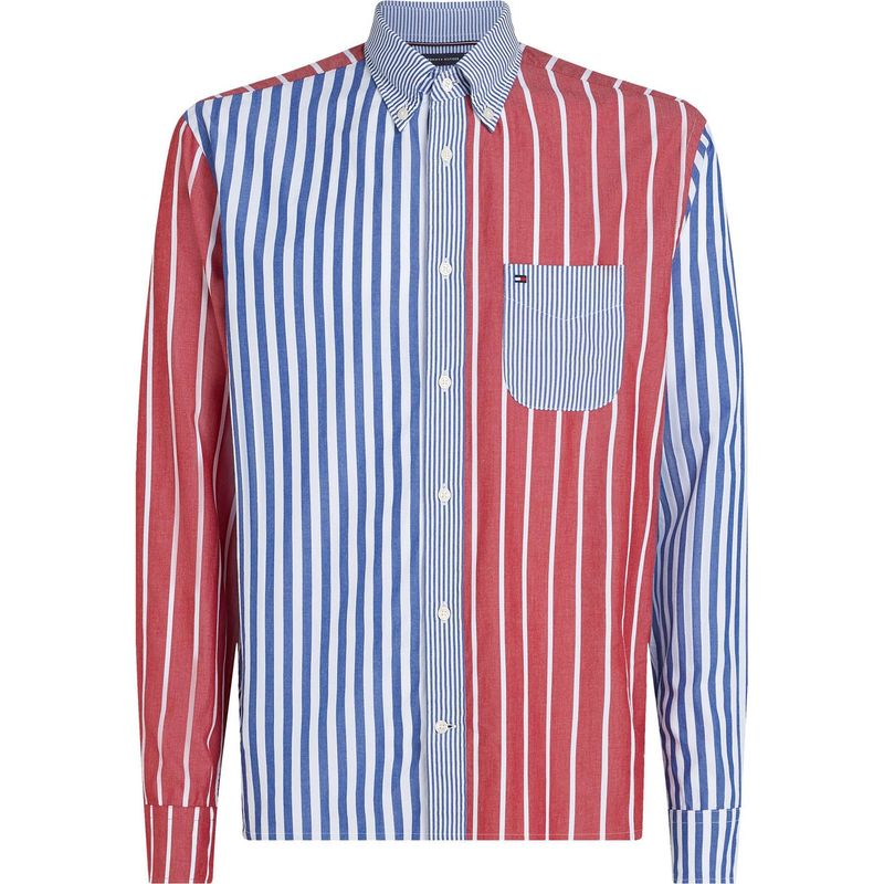 TOMMY HILFIGER - Camisa roja flex poplin de corte regular Tommy Hilfiger