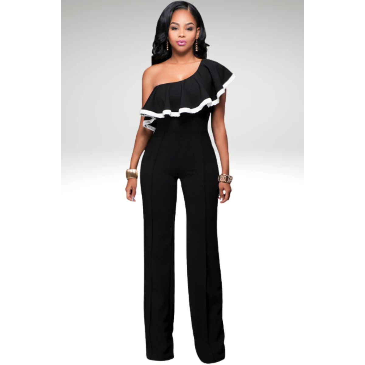 NEGRELI - ENTERIZO DE MUJER FORMAL CASUAL DE UN HOMBRO REF-1029