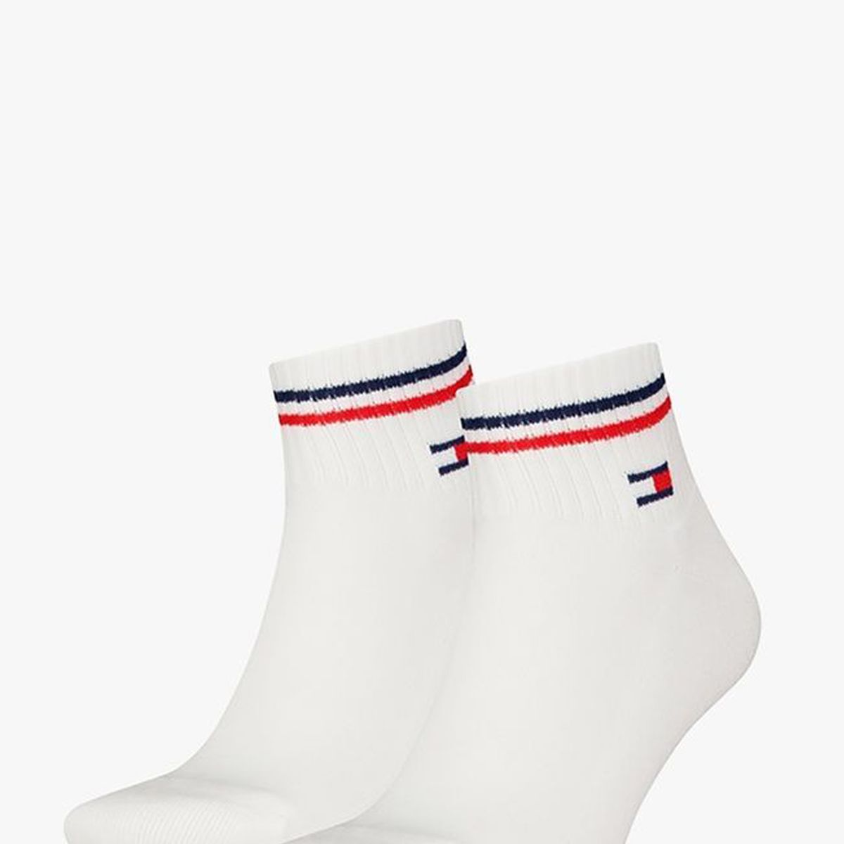 TOMMY HILFIGER - Pack blanco de 2 calcecines con logo Tommy Hilfiger