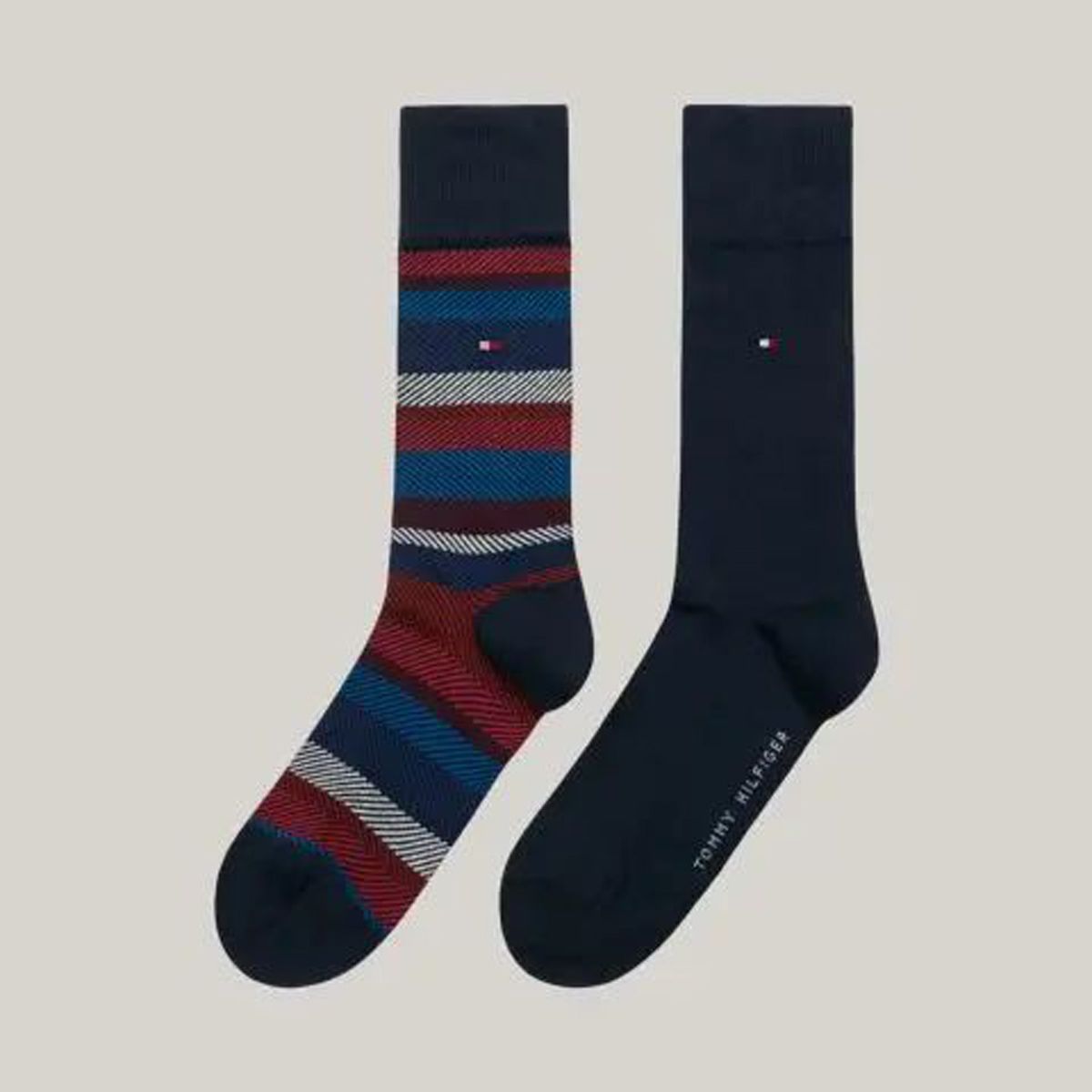 TOMMY HILFIGER - Pack azul de 2 medias con logo Tommy Hilfiger
