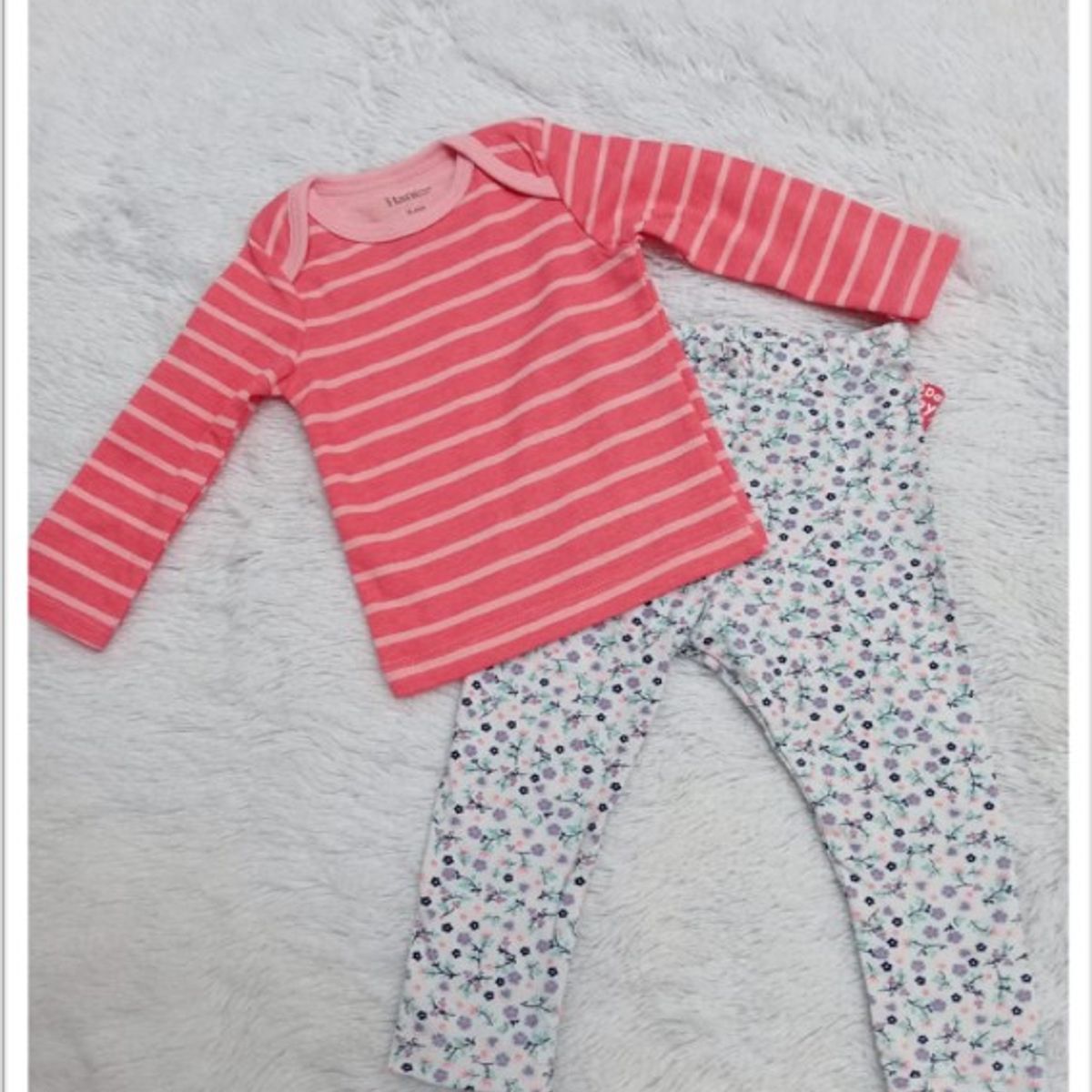 BABY MAS - CONJUNTO LEGGIS + BLUSA ML BEBE NIÑA 0 A 3 MESES