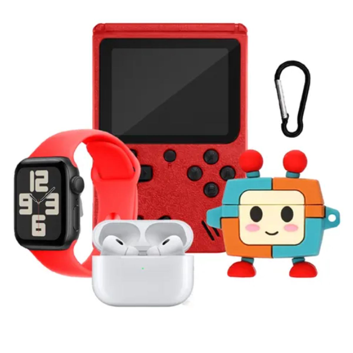 INNOVA - SmartWatch Deportivo Serie 8 Plus Con Audifonos Case Videojuegos Rojo