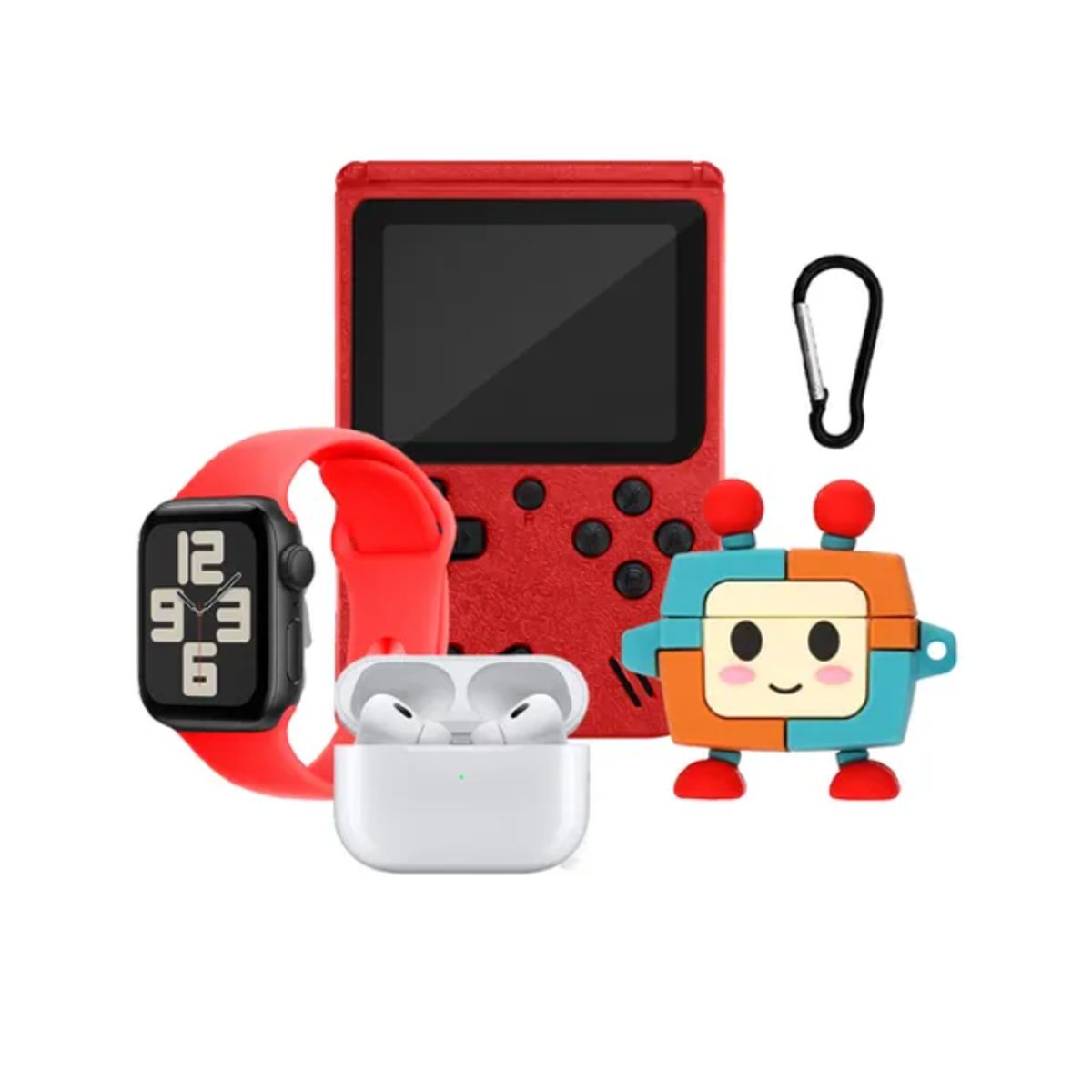 INNOVA - SmartWatch Deportivo Serie 8 Plus Con Audifonos Case Videojuegos Rojo