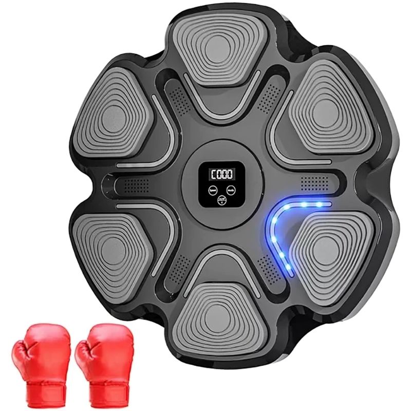 GENERICO - MAQUINA DE BOXEO 6 PUNTOS CON GUANTES Y BLUETOOTH RGB