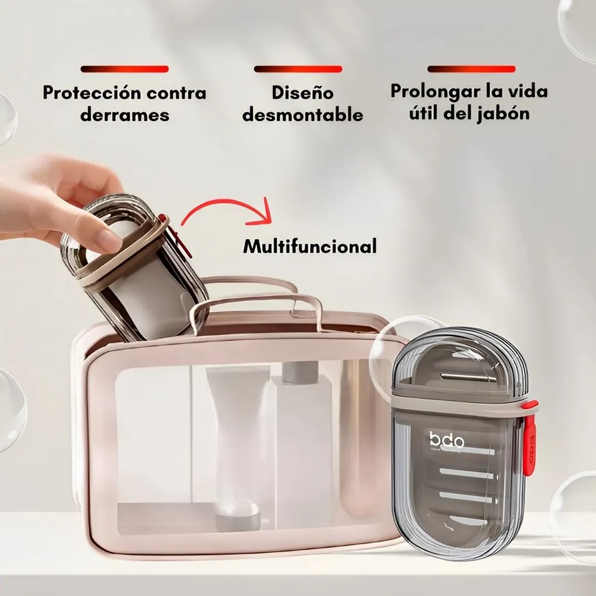 MILOPTS - Jabonera De Viaje Portátil Estuche De Jabón Con Tapa Sellada