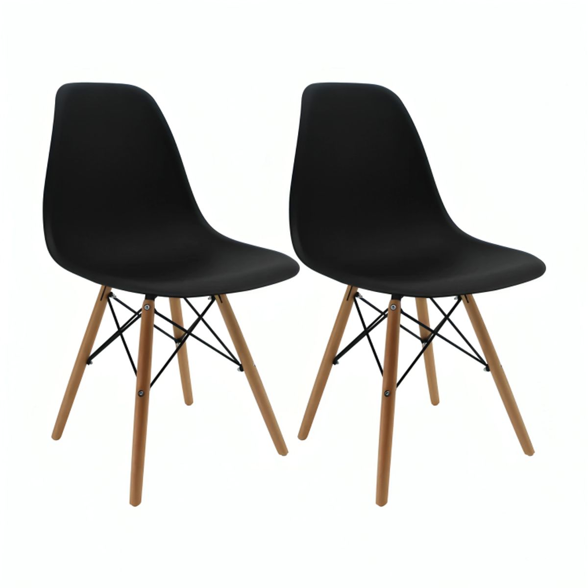 GENERICO - Silla Eames Comedor Sala Estar Moderna negro X2 Unidades_.