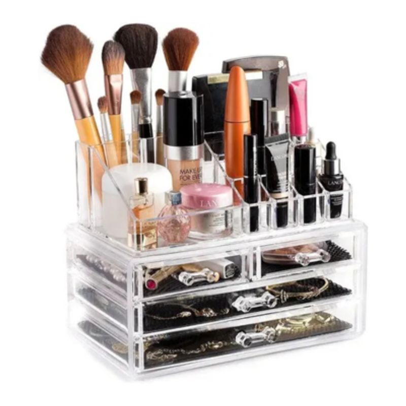 GENERICO - Organizador de Maquillaje Cosmetiquera 3 Niveles en Acrilico