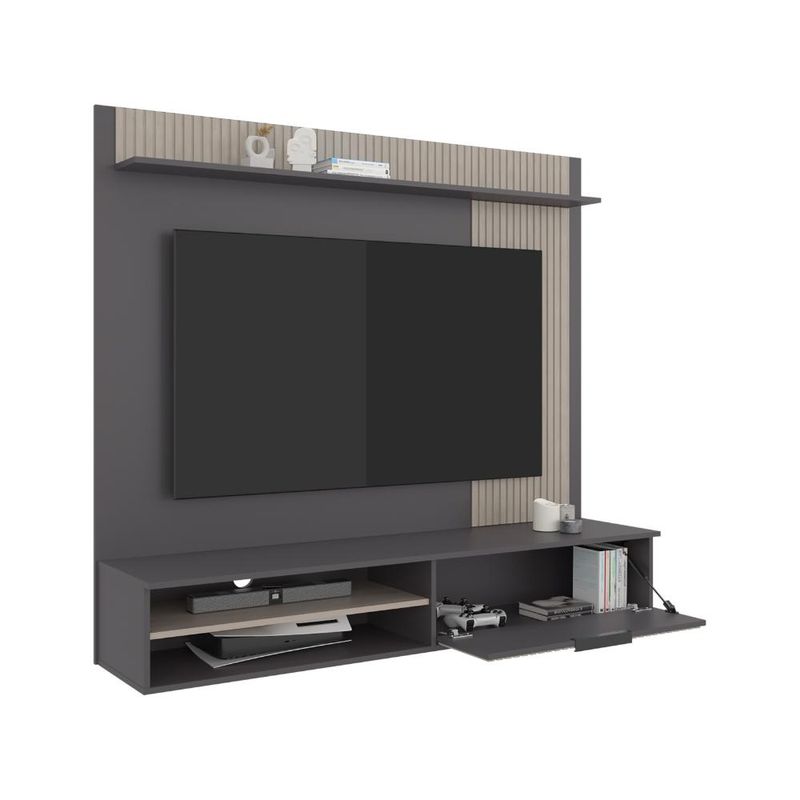 RTA DESIGN - Panel de Tv Dover, Plata Oscuro y Bardolino, tv desde 55 a 70"