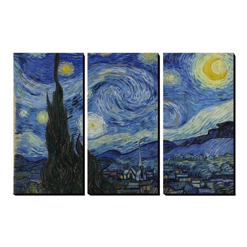 GENERICO - Tríptico Noche Estrellada Van Gogh 150 Cm X 100 Cm