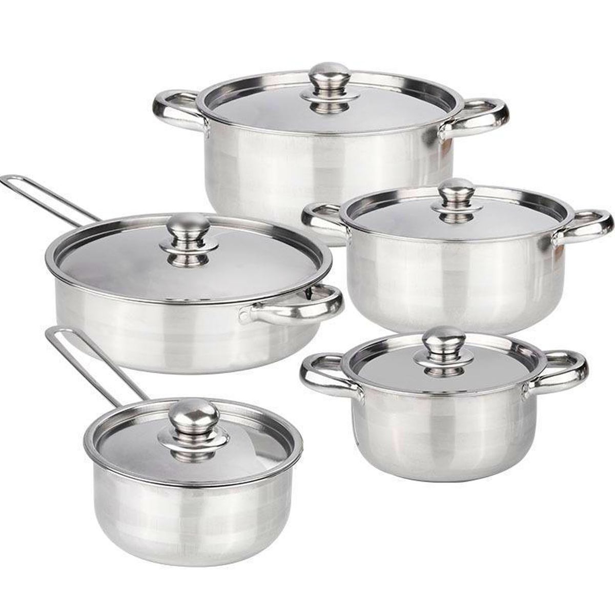 ONE PIXEL - Batería Juego De Ollas 12 Piezas Acero Quirúrgico Para Cocina