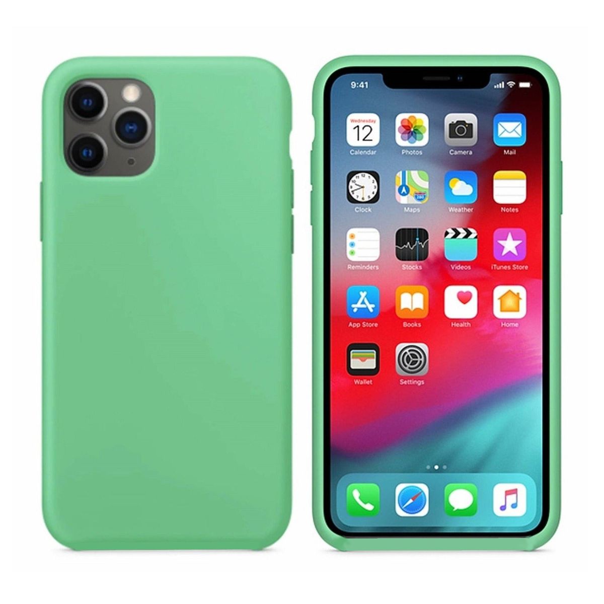 GENERICO - Funda Estuche Silicone Case Compatible iPhone 11 Pro Max Verde Menta