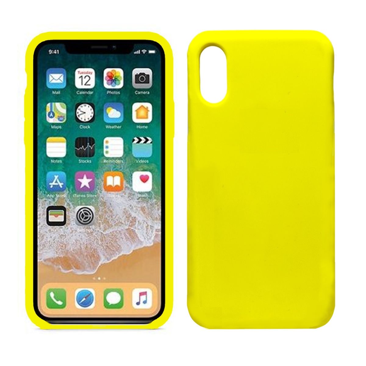 GENERICO - Funda Estuche Silicone Case Compatible Con iPhone XS Max Amarillo