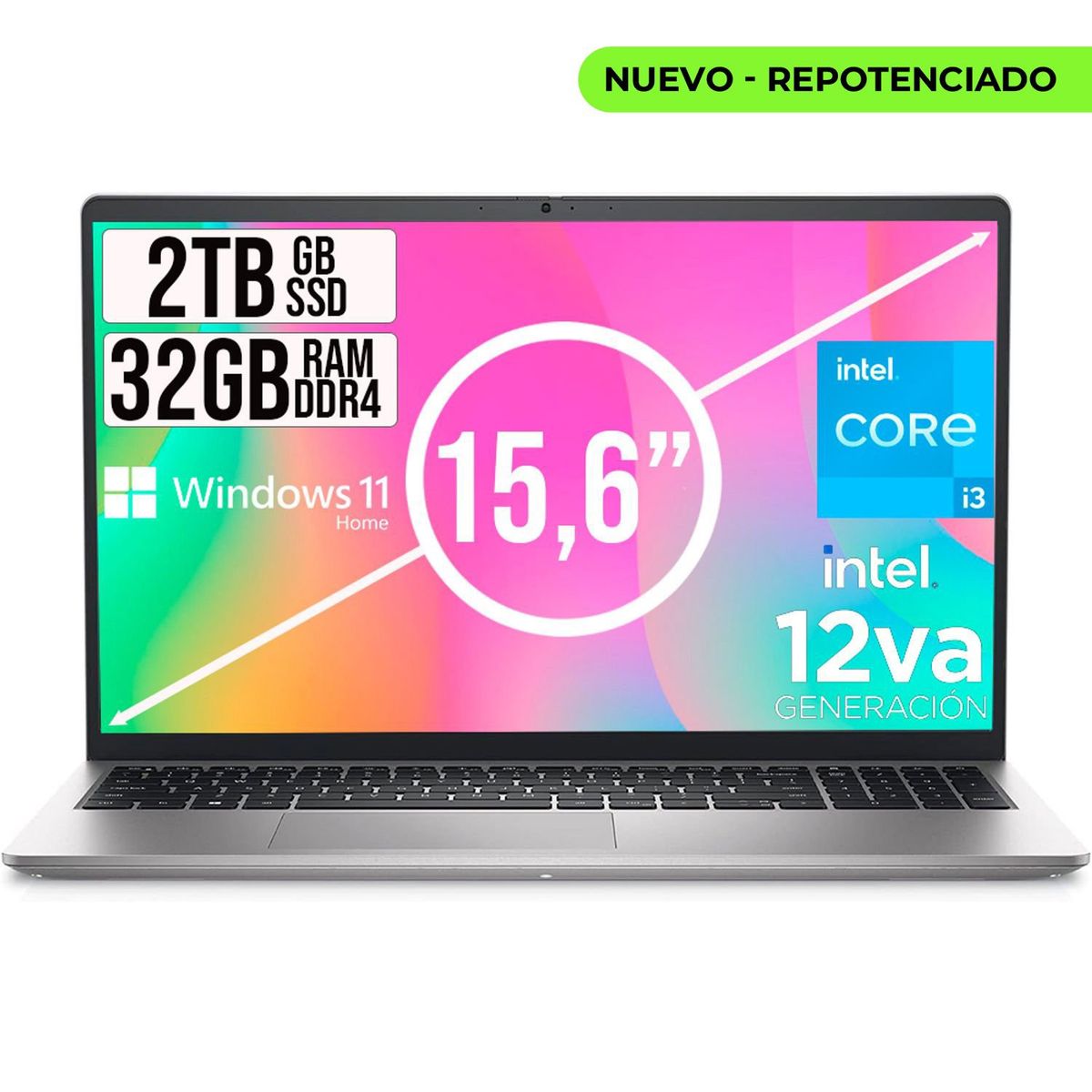 DELL - Portátil Dell Inspiron 15 Intel Core i3 1215U 32GB RAM 2TB SSD Windows 11 Home
