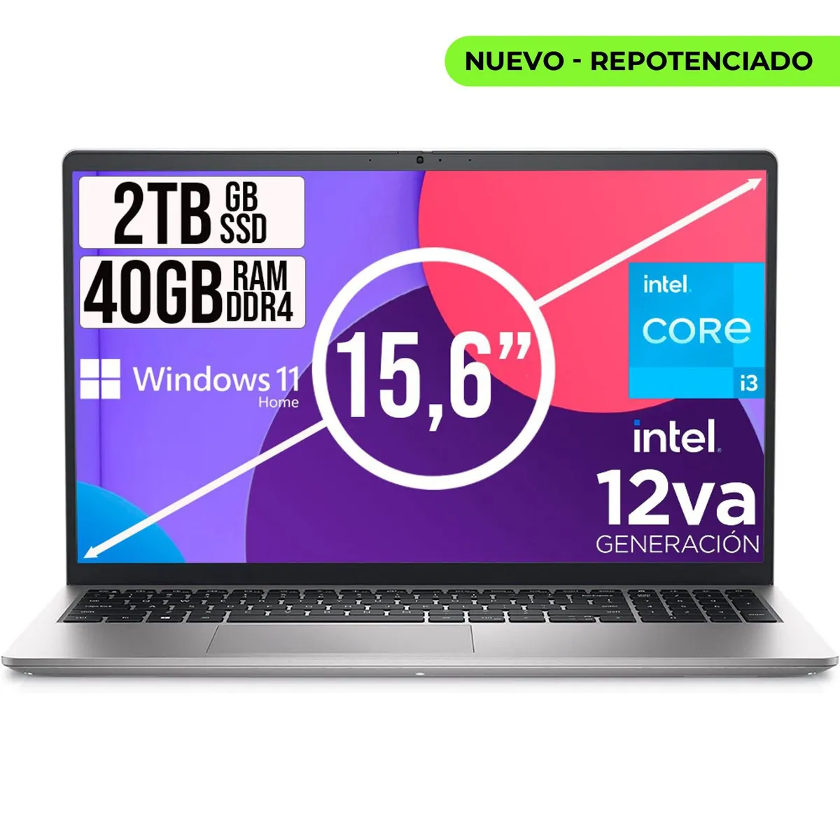 DELL - Portátil Dell Inspiron 15 Intel Core i3 1215U 2TB SSD 40GB RAM Windows 11 Home
