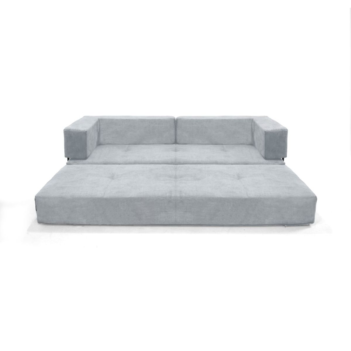 VENECIA - Sofa Cama 3 En 1 Nablus 196x73x68 Brazos Moviles Plata