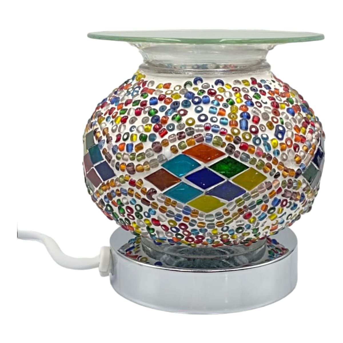 GENERICO - PEBETERO ELECTRICO MOSAICO TIPO TURCO BASE TACTIL + FRAGANCIA 10ML