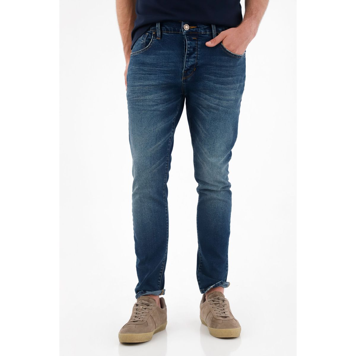 TENNIS - Jean Skinny tiro medio azul para hombre