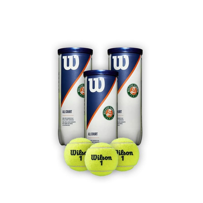 WILSON - Combo 3 Tarros Pelotas de Tenis Wilson Roland Garros X3P