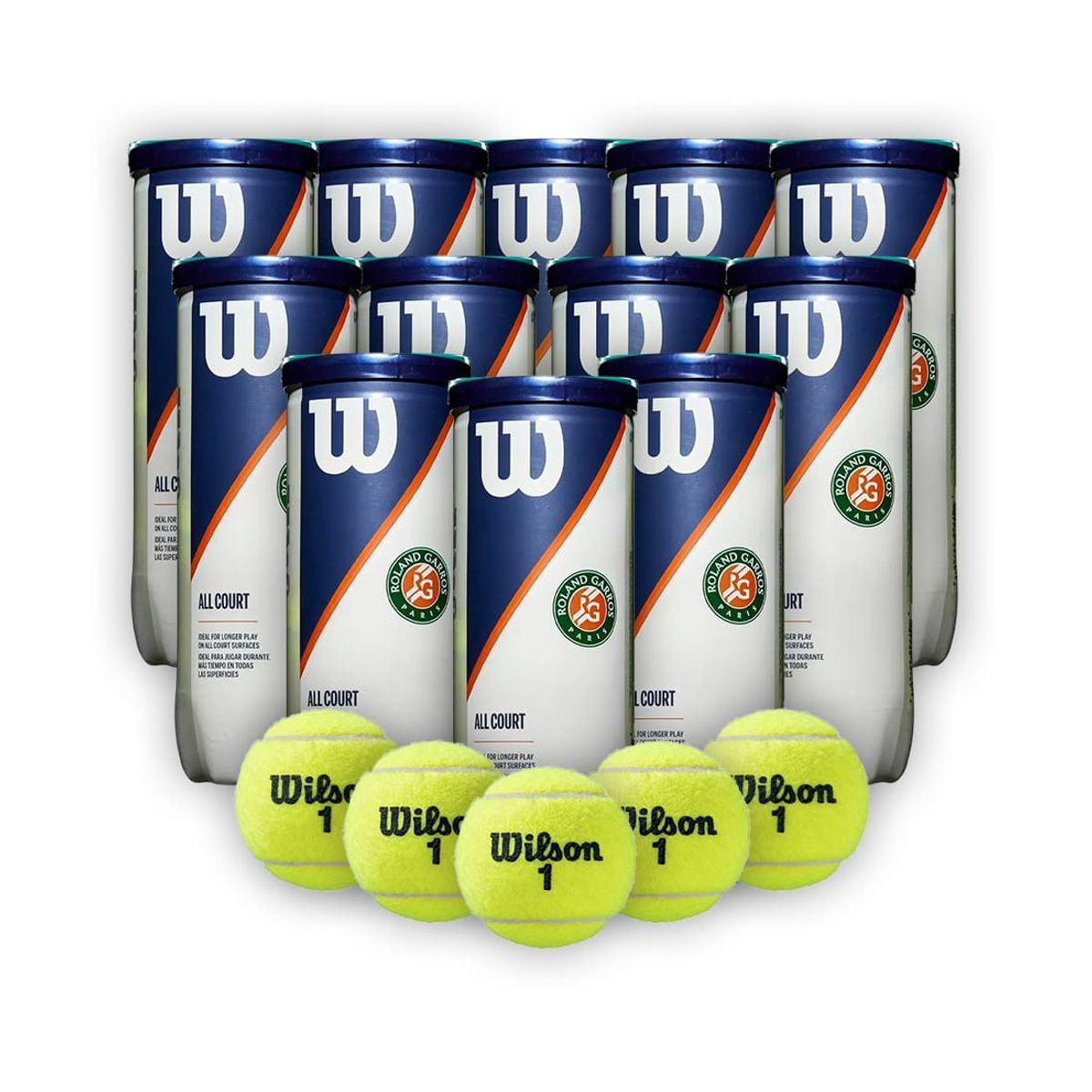 WILSON - Combo 12 Tarros Pelotas de Tenis Wilson Roland Garros X3P